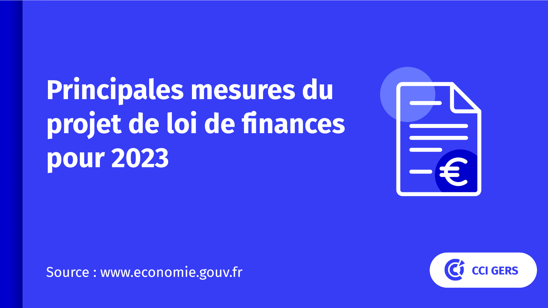 Principales mesures du projet de loi de finances pour 2023 CCI Gers