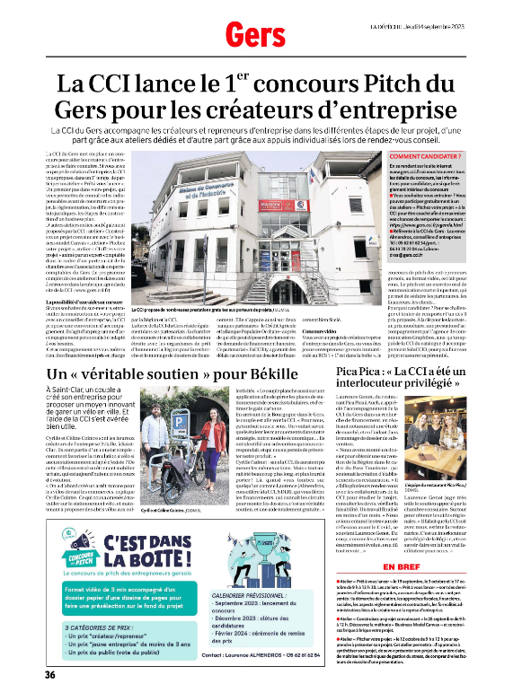 1er concours Pitch  pour les créateurs du Gers 