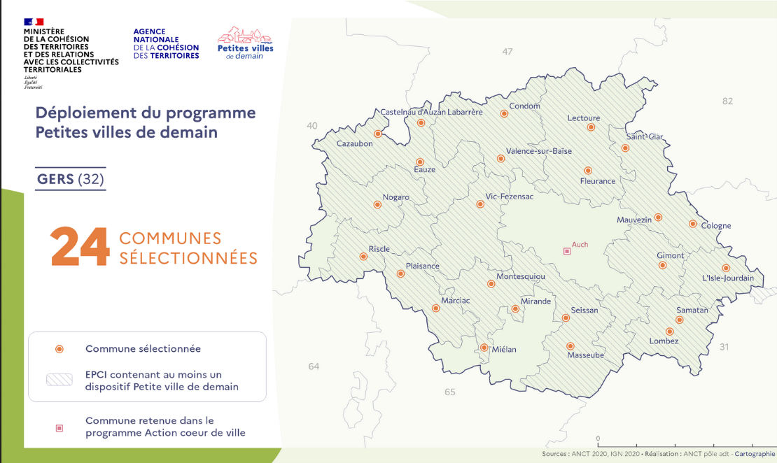 PVD 24 communes gersoises retenues